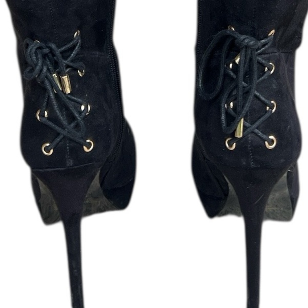 Thalia Sodi Black and Gold Over the Knee Boots - Picture 5 of 6